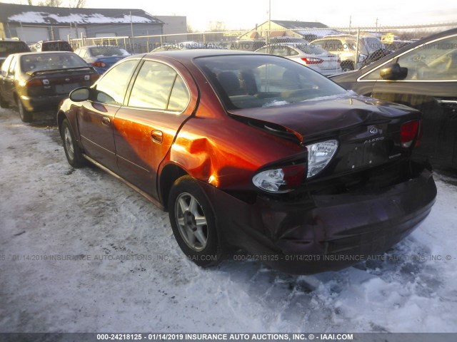 1G3NK52T01C255378 - 2001 OLDSMOBILE ALERO GX RED photo 3