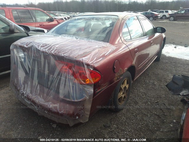 1G3NK52T01C255378 - 2001 OLDSMOBILE ALERO GX RED photo 4