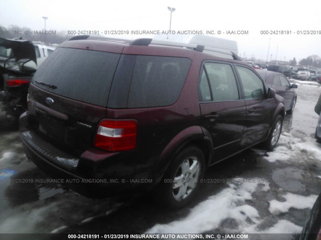 1FMZK06195GA61231 - 2005 FORD FREESTYLE LIMITED RED photo 4