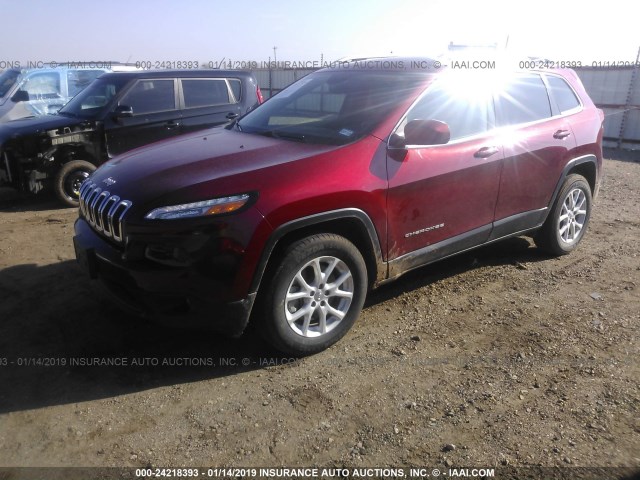 1C4PJMCB0GW322418 - 2016 JEEP CHEROKEE LATITUDE RED photo 2