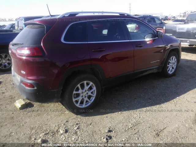 1C4PJMCB0GW322418 - 2016 JEEP CHEROKEE LATITUDE RED photo 4