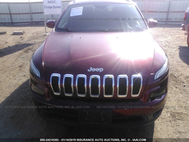 1C4PJMCB0GW322418 - 2016 JEEP CHEROKEE LATITUDE RED photo 6