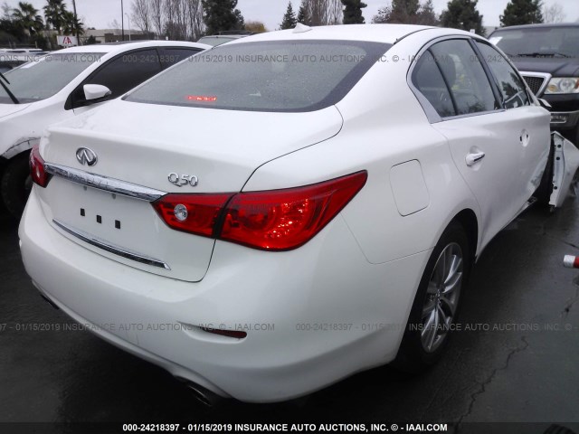 JN1CV7AP8HM642072 - 2017 INFINITI Q50 PREMIUM WHITE photo 4