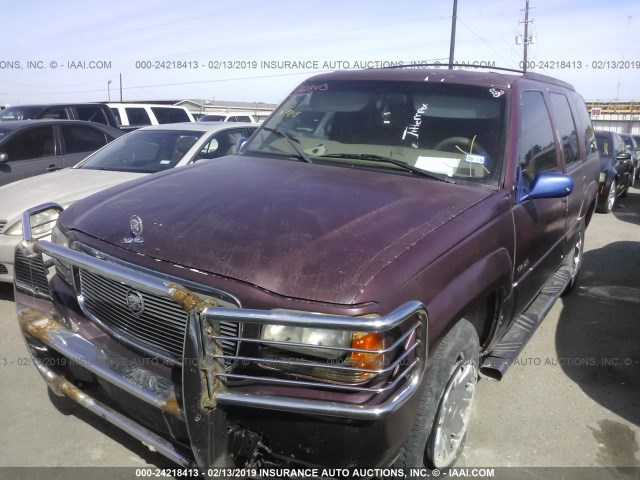 1GYEK13RXXR418324 - 1999 CADILLAC ESCALADE MAROON photo 2