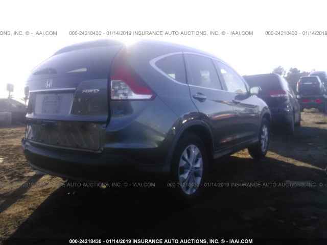 2HKRM4H79CH634435 - 2012 HONDA CR-V EXL GRAY photo 4