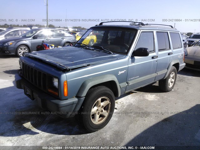 1J4FJ68S9WL227026 - 1998 JEEP CHEROKEE SPORT/CLASSIC Light Blue photo 2