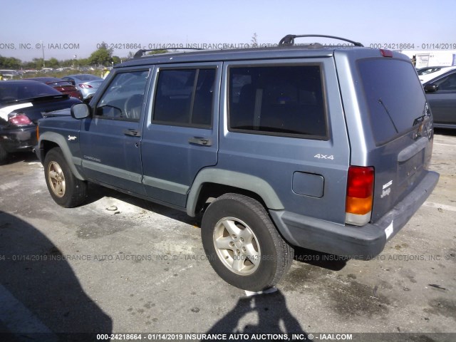 1J4FJ68S9WL227026 - 1998 JEEP CHEROKEE SPORT/CLASSIC Light Blue photo 3