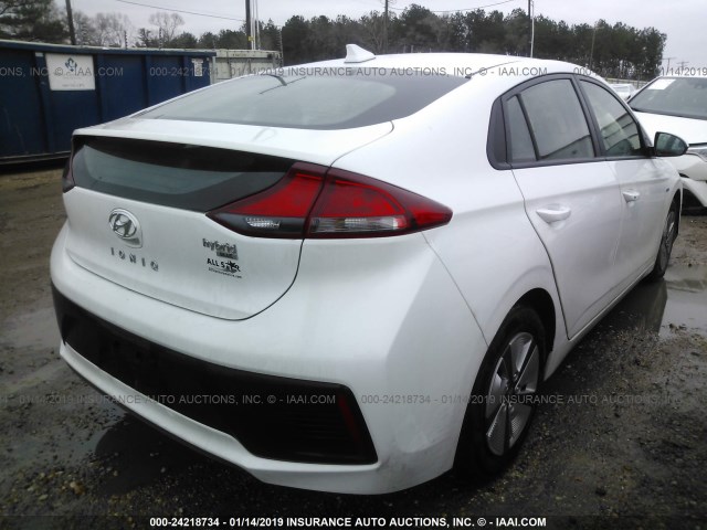 KMHC65LC2HU029109 - 2017 HYUNDAI IONIQ BLUE WHITE photo 4