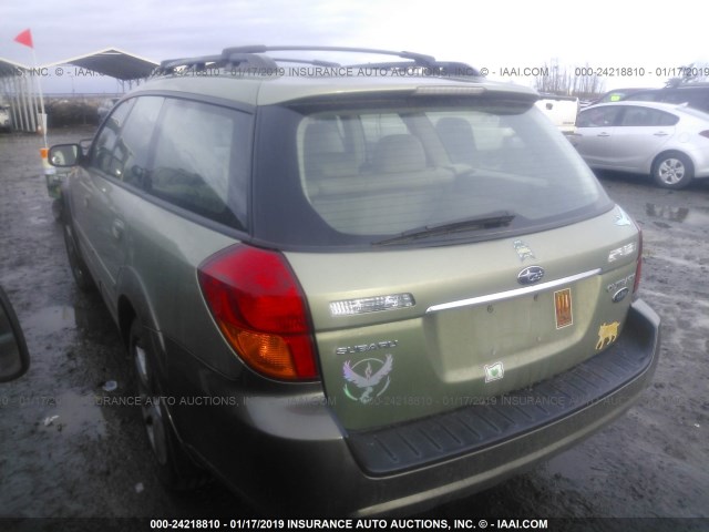 4S4BP86C174308538 - 2007 SUBARU LEGACY OUTBACK 3.0R LL BEAN GREEN photo 3