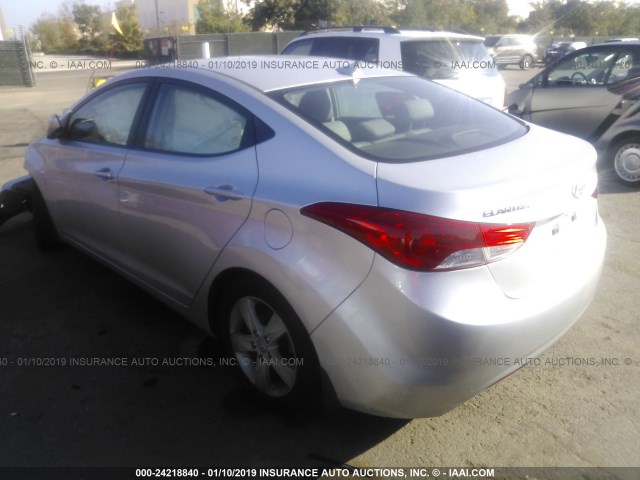 KMHDH4AE1DU637565 - 2013 HYUNDAI ELANTRA SILVER photo 3