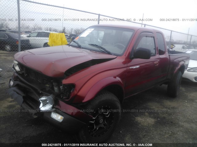 5TEWN72N51Z865108 - 2001 TOYOTA TACOMA XTRACAB RED photo 2