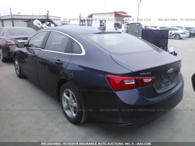 1G1ZB5ST3GF277196 - 2016 CHEVROLET MALIBU LS BLUE photo 3
