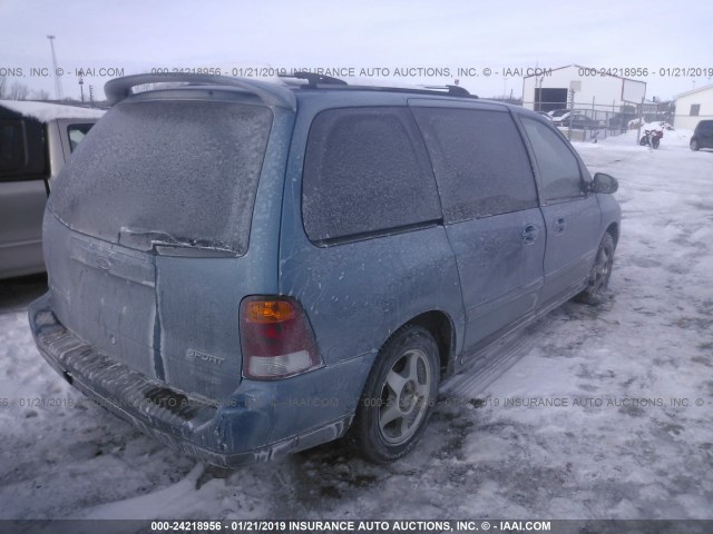 2FMZA57401BC12743 - 2001 FORD WINDSTAR SE SPORT BLUE photo 4