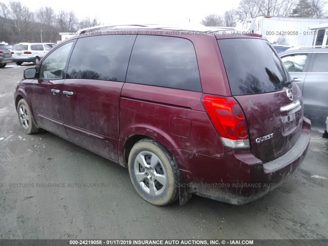 5N1BV28U47N141336 - 2007 NISSAN QUEST S/SE/SL RED photo 3