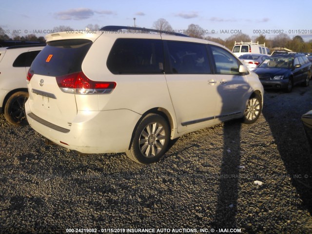 5TDDK3DC2BS018730 - 2011 TOYOTA SIENNA XLE/LIMITED WHITE photo 4