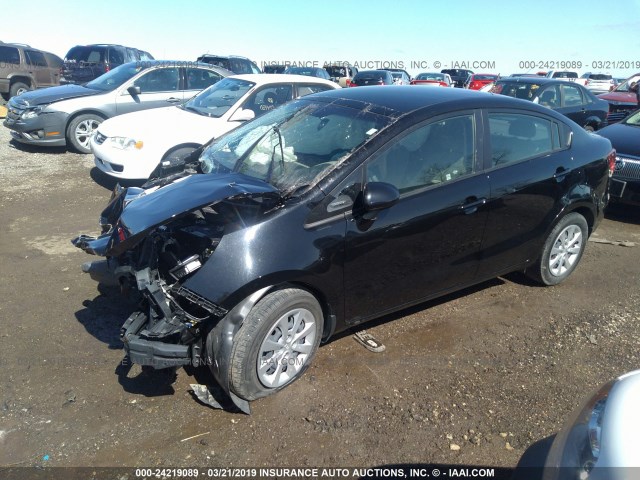 KNADM4A30F6528985 - 2015 KIA RIO LX BLACK photo 2