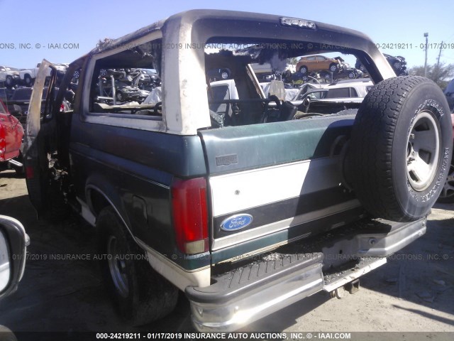 1FMEU15H7PLA23777 - 1993 FORD BRONCO U100 GREEN photo 3