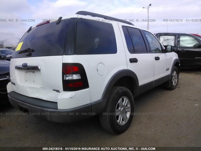 1FMEU63E26UB31657 - 2006 FORD EXPLORER XLT WHITE photo 4