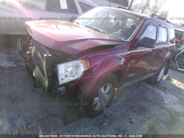 1FMCU02Z78KA95584 - 2008 FORD ESCAPE XLS RED photo 2