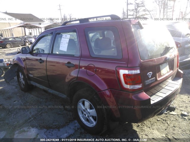 1FMCU02Z78KA95584 - 2008 FORD ESCAPE XLS RED photo 3