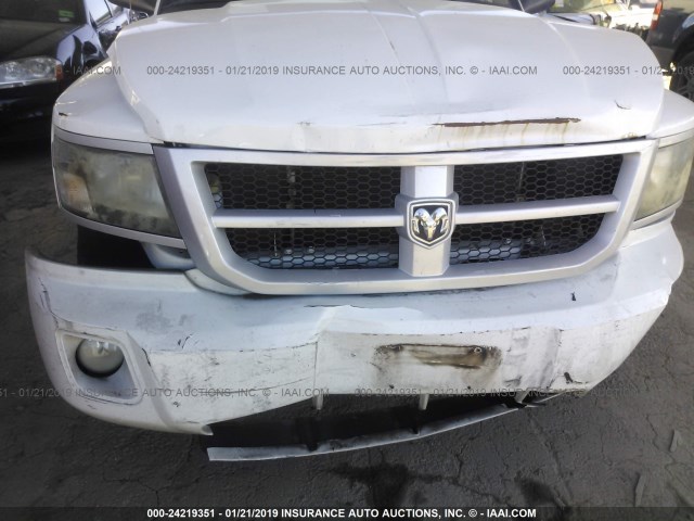 1D7CE3BK9AS139912 - 2010 DODGE DAKOTA SXT WHITE photo 6