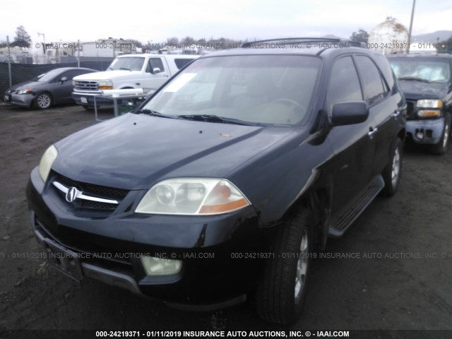 2HNYD18682H547399 - 2002 ACURA MDX TOURING BLACK photo 2