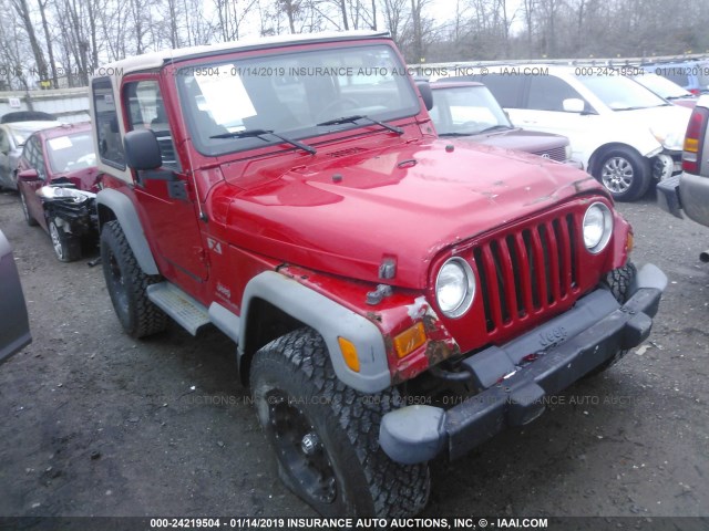 1J4FA39S45P368901 - 2005 JEEP WRANGLER X RED photo 1