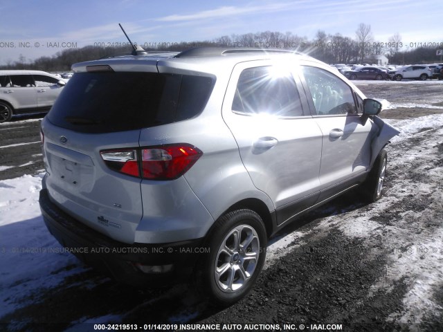 MAJ3P1TE7JC164180 - 2018 FORD ECOSPORT SE SILVER photo 4