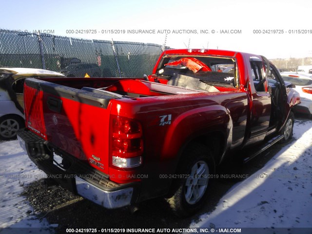 1GTR2VE37BZ263490 - 2011 GMC SIERRA K1500 SLE RED photo 4