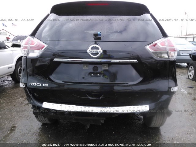 KNMAT2MT5GP663240 - 2016 NISSAN ROGUE S/SL/SV BLACK photo 6