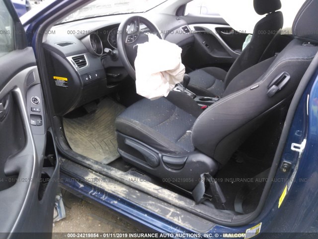 KMHDH6AEXDU020211 - 2013 HYUNDAI ELANTRA COUPE GS/SE BLUE photo 5