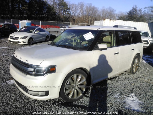 2FMHK6DT7EBD22964 - 2014 FORD FLEX LIMITED WHITE photo 2