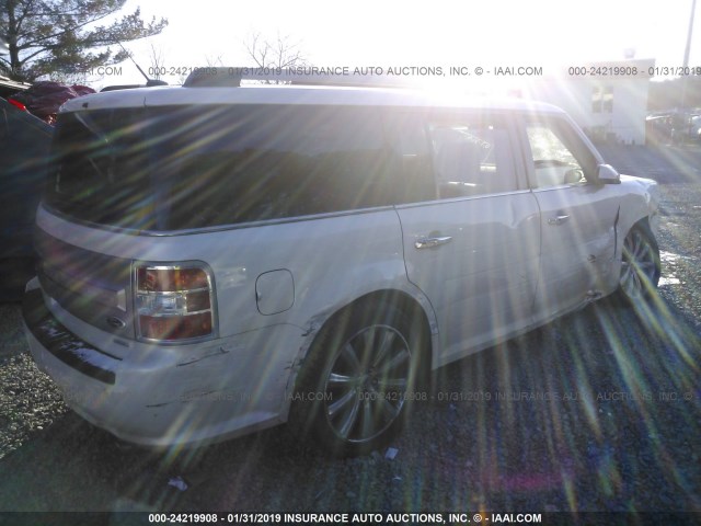 2FMHK6DT7EBD22964 - 2014 FORD FLEX LIMITED WHITE photo 4