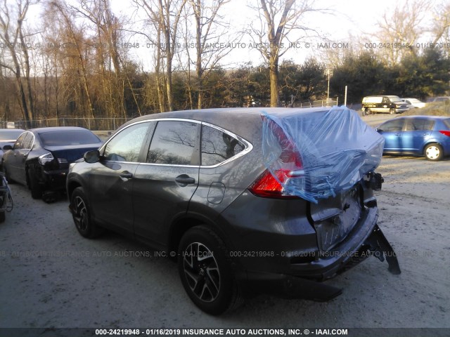 5J6RM4H49GL103494 - 2016 HONDA CR-V SE GRAY photo 3