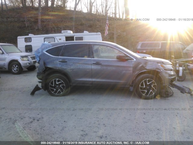 5J6RM4H49GL103494 - 2016 HONDA CR-V SE GRAY photo 6