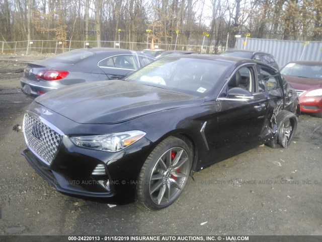 KMTG24LA1KU016421 - 2019 GENESIS G70 SPORT BLACK photo 2