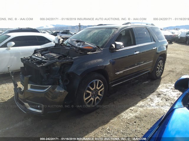 1GKKRTKD9EJ100894 - 2014 GMC ACADIA DENALI GRAY photo 2