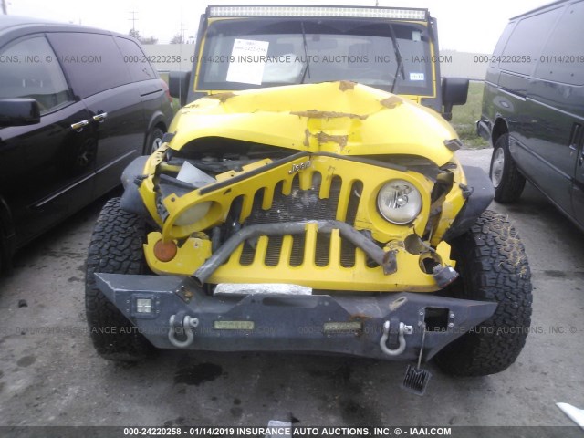 1J4GB39188L513622 - 2008 JEEP WRANGLER UNLIMITE X YELLOW photo 6