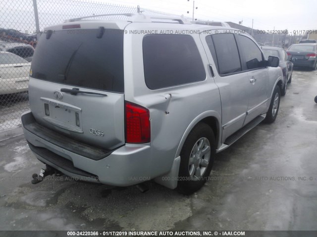 5N3AA08C86N804643 - 2006 INFINITI QX56 SILVER photo 4