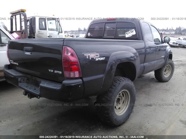 5TEUU42N17Z442852 - 2007 TOYOTA TACOMA ACCESS CAB შავი ფოტო 4