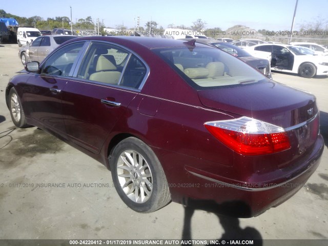 KMHGC4DE2BU123132 - 2011 HYUNDAI GENESIS 3.8L RED photo 3