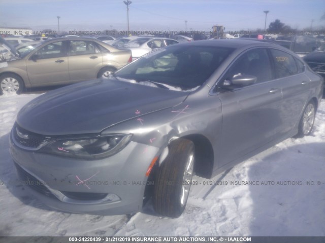 1C3CCCAB6GN176154 - 2016 CHRYSLER 200 LIMITED SILVER photo 2