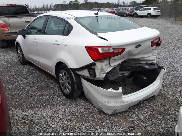 KNADM4A31H6050160 - 2017 KIA RIO LX WHITE photo 3