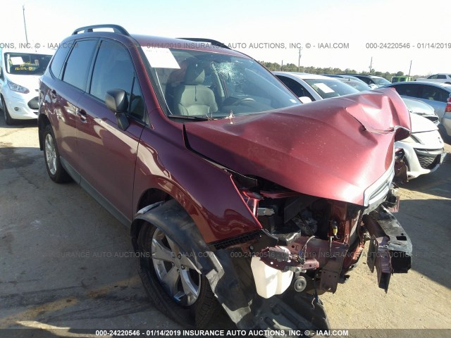 JF2SJABC6FH434034 - 2015 SUBARU FORESTER 2.5I RED photo 1