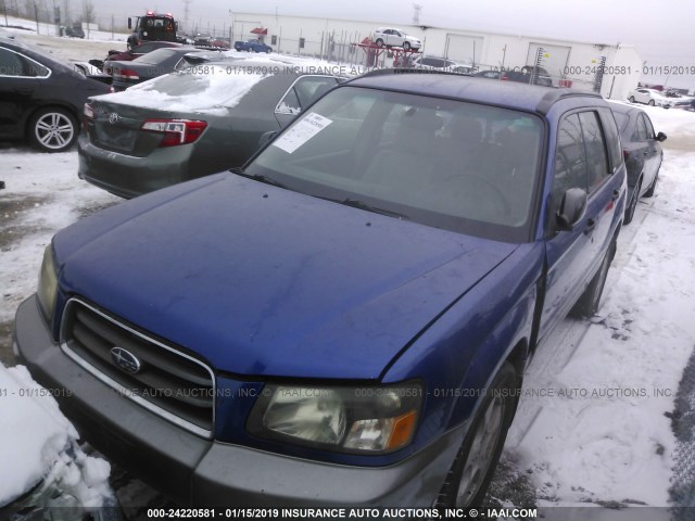 JF1SG65653H753510 - 2003 SUBARU FORESTER 2.5XS BLUE photo 2