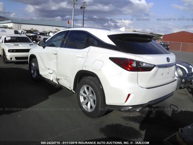 2T2ZZMCA6HC063013 - 2017 LEXUS RX 350/BASE/F SPORT WHITE photo 3