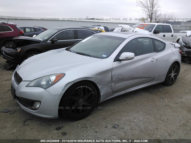 KMHHU6KH0BU058498 - 2011 HYUNDAI GENESIS COUPE 3.8L SILVER photo 2