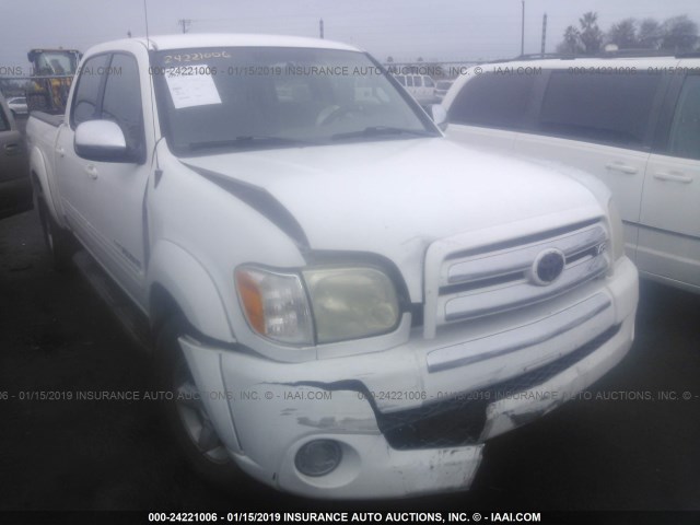 5TBET341X6S542979 - 2006 TOYOTA TUNDRA DOUBLE CAB SR5 WHITE photo 1