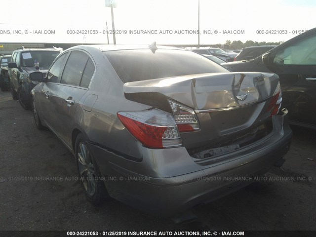 KMHGC46F69U047169 - 2009 HYUNDAI GENESIS 4.6L GRAY photo 3