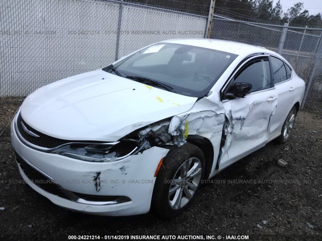 1C3CCCABXFN577981 - 2015 CHRYSLER 200 LIMITED WHITE photo 2